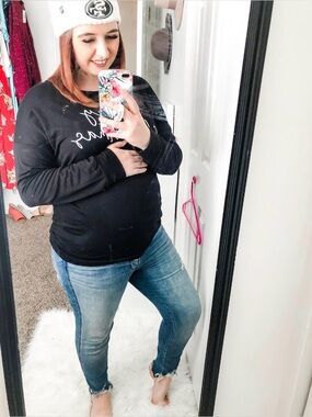 Black Long Sleeve merry Christmas Graphic Top